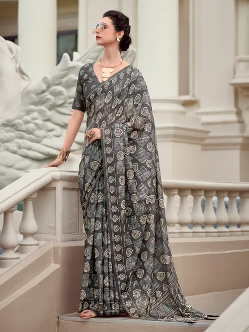 Black malmal silk saree