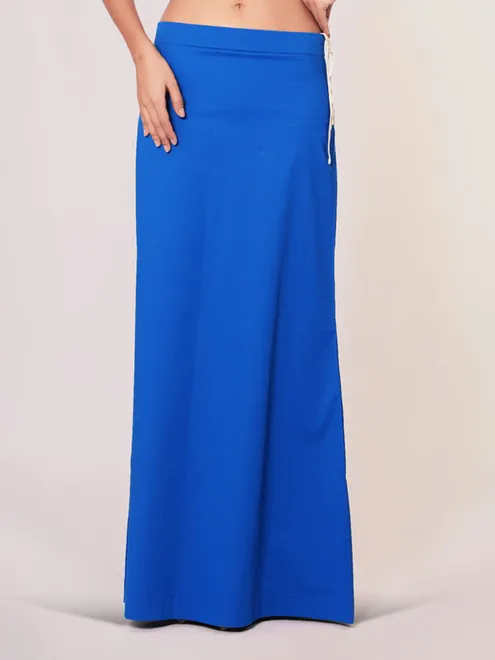 Blue plain lycra cotton petticoat