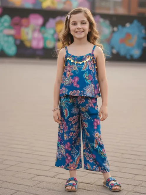 Blue printed co-ord set magic