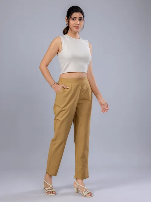BOOM khakhi cottonm women pant