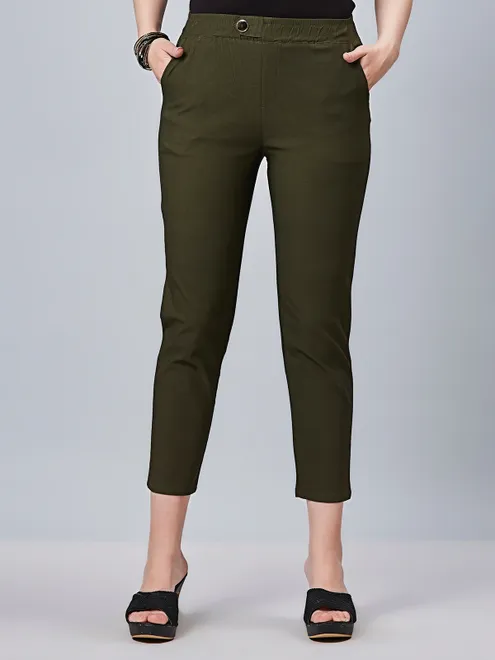 BOOM solid olive jeggings