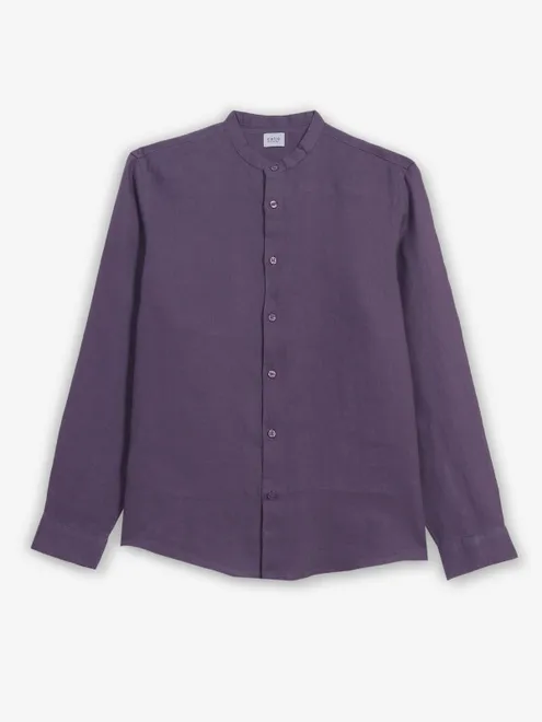 CELIO cotton plain purple shirt