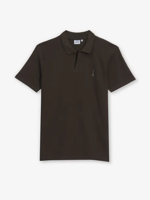 CELIO knitted dark olive t-shirt for men