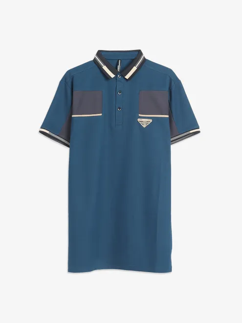 Chopstick cotton blue polo t-shirt