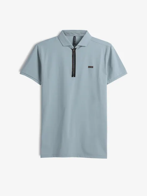 CHOPSTICK grey polo neck t-shirt