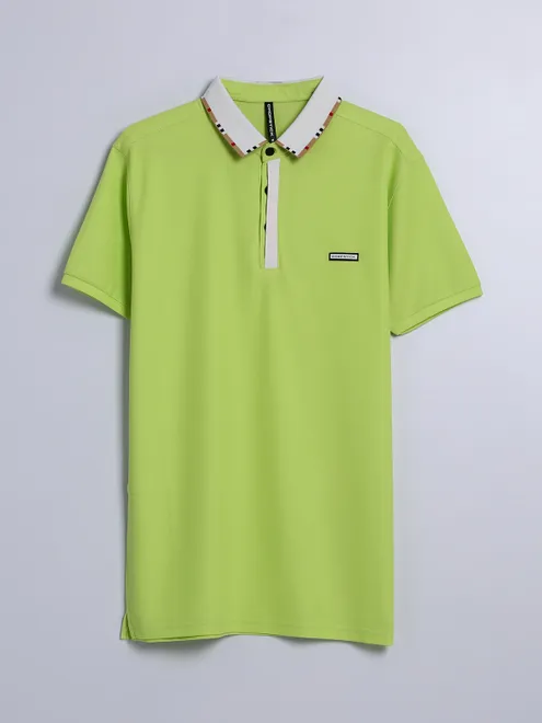 Chopstick lime green plain polo t shirt