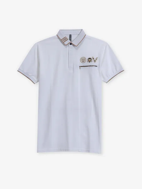 CHOPSTICK off white half sleeve polo t-shirt