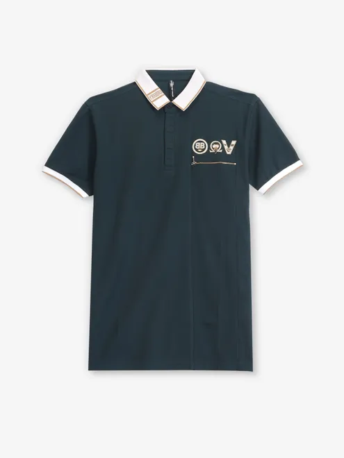 CHOPSTICK polo half sleeve dark green t-shirt