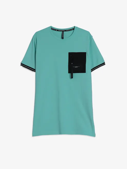 Chopstick sea green cotton t-shirt