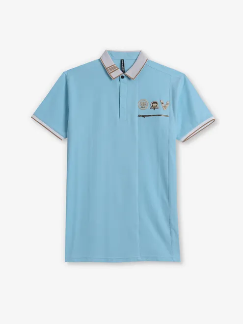 CHOPSTICK sky blue cotton polo t-shirt