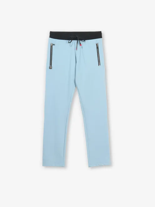CHOPSTICK sky blue cotton solid track pant