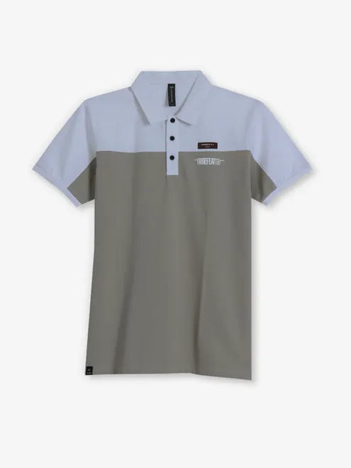 COOKYSS beige color block t-shirt