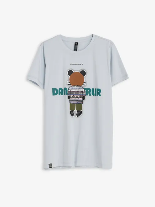 Cookyss cotton off white printed t shirt