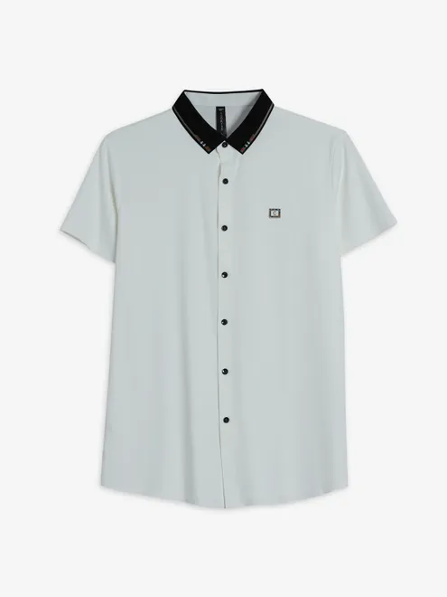 COOKYSS plain white cotton shirt