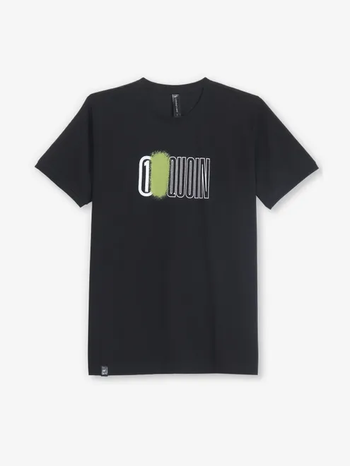 COOKYSS printed black cotton round neck t-shirt