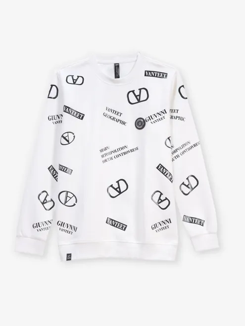 COOKYSS printed white cotton t-shirt slim fit