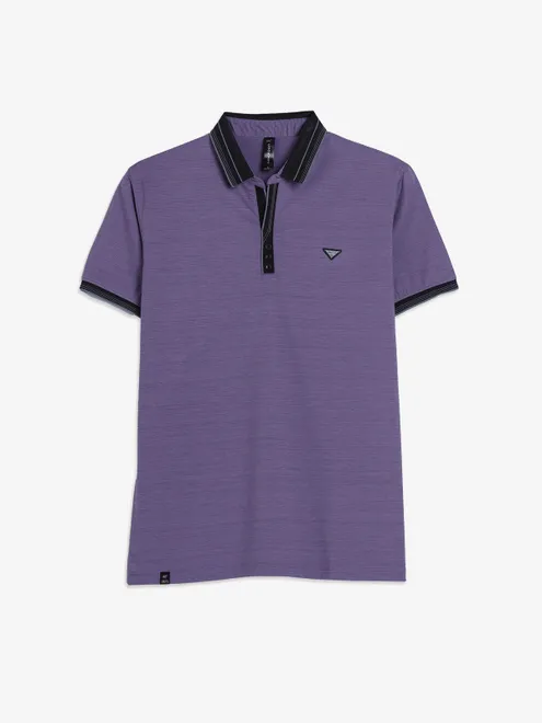 COOKYSS purple plain half sleeves t-shirt