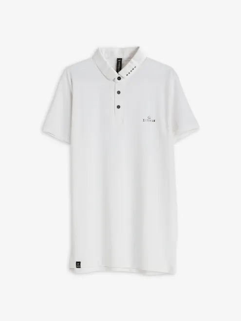 Cookyss white plain cotton polo t shirt