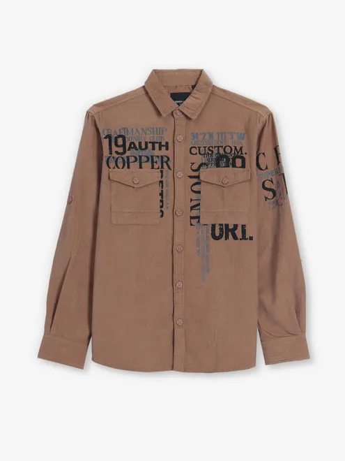 COPPER STONE brown printed shirt