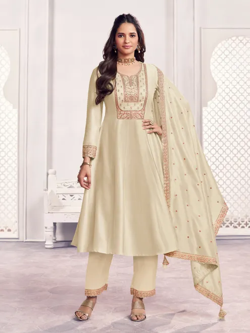 Cream royal festive anarkali elegance
