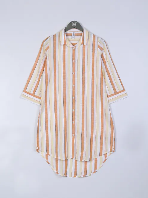 Crimsoune Club orange stripe cotton shirt