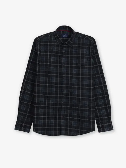 CRIMSOUNE CLUB black checks cotton shirt
