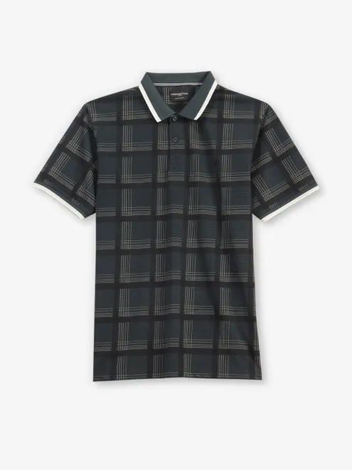 CRIMSOUNE CLUB checks grey cotton t-shirt