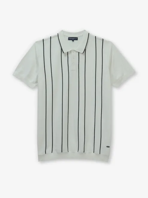 CRIMSOUNE CLUB off-white stripe cotton t-shirt