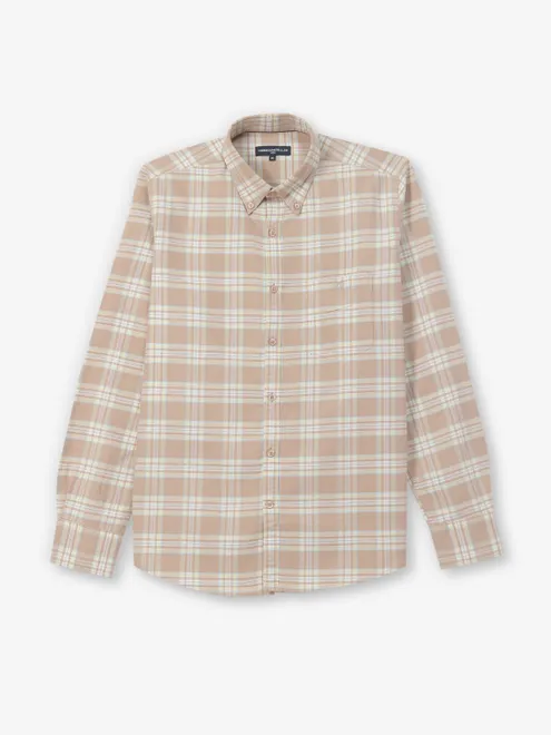 CRIMSOUNE CLUB peach cotton slim fit shirt