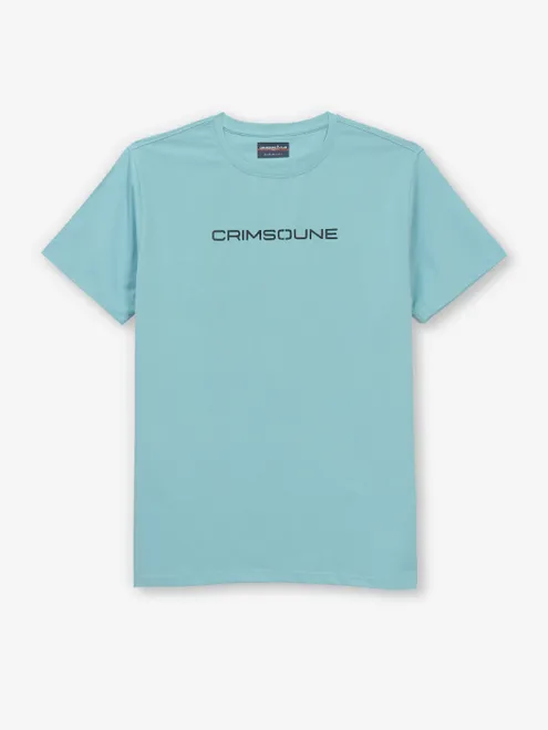 CRIMSOUNE CLUB sky blue brand name cotton t-shirt