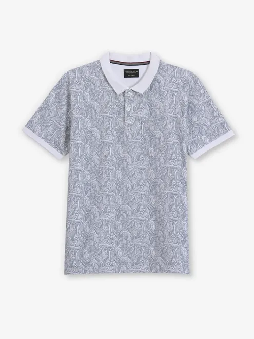 CRIMSOUNE CLUB white and blue printed t-shirt
