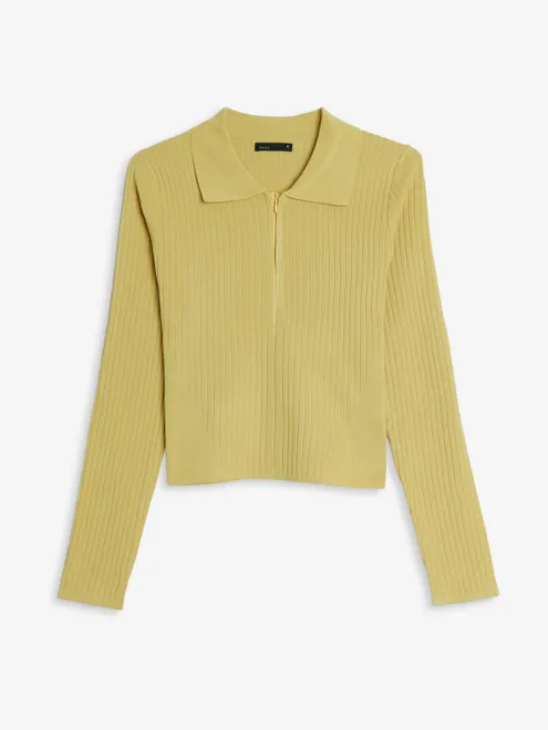 Deal yellow knitted plain top