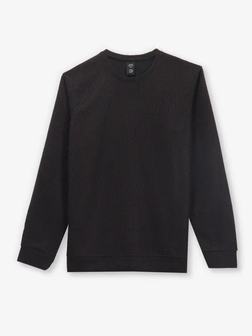 DEEPEE black plain knitted t-shirt