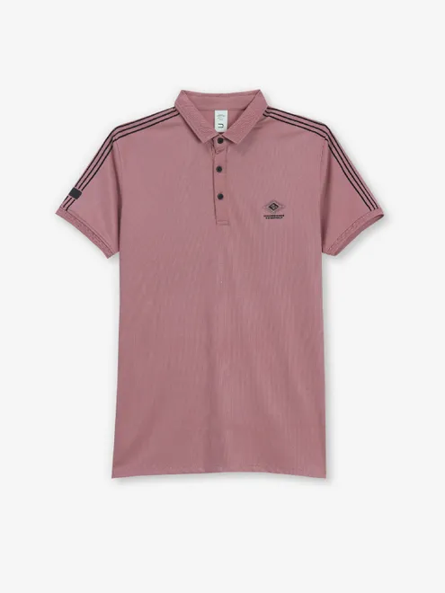 DEEPEE onion pink cotton polo t-shirt