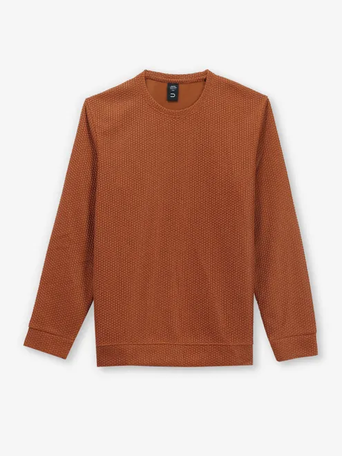 DEEPEE plain brown knitted t-shirt