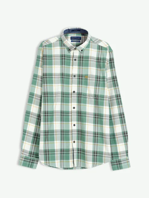 Dragon Hill off white and green checks shirt