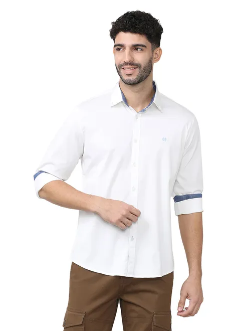 DRAGON HILL plain white casual wear shirt