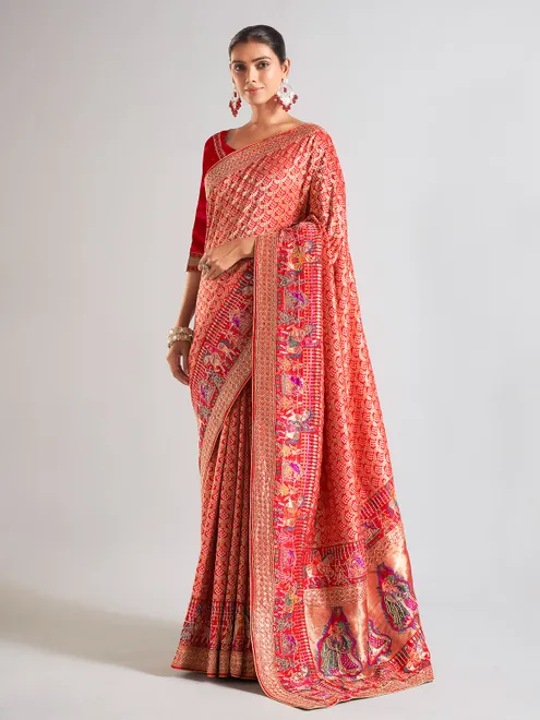 Maroon silk saree for wedding