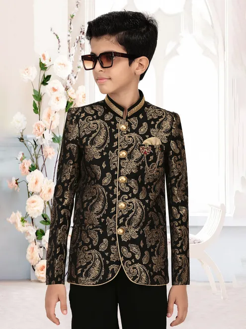 Ethinc charm black jodhpuri suit