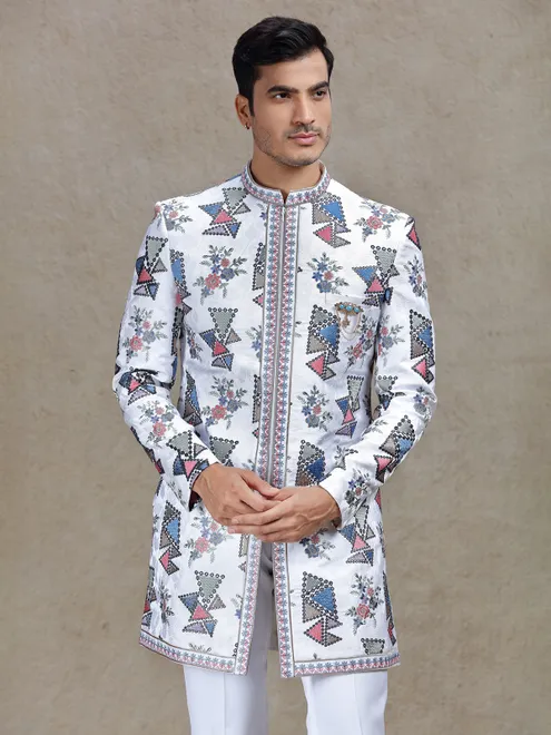 Exquisite off-white indo western for weddings