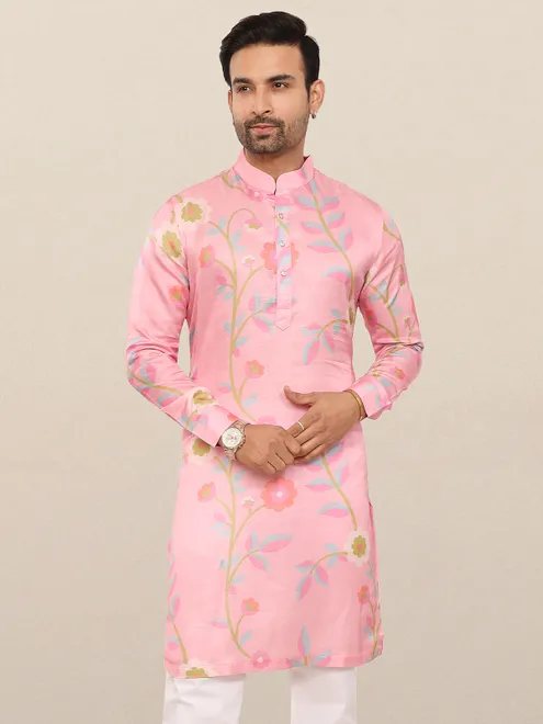 Fabulous sweet pink mens kurta