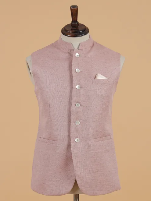 Fascinating cotton light pink waistcoat
