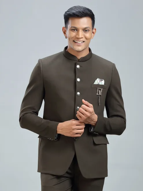 Finest green jodhpuri blazer in premium terry rayon fabric