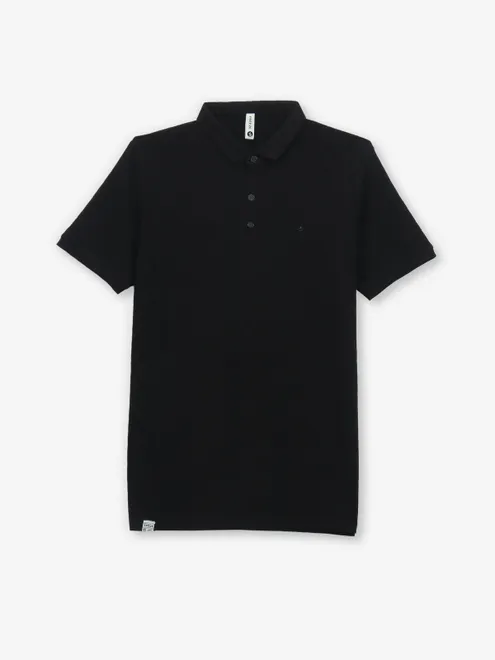 FREEZE black cotton casual polo t-shirt