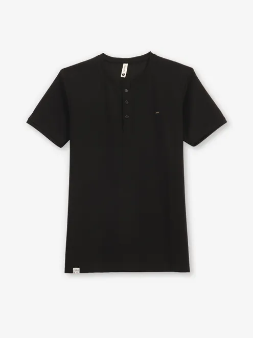 FREEZE black plain cotton t-shirt