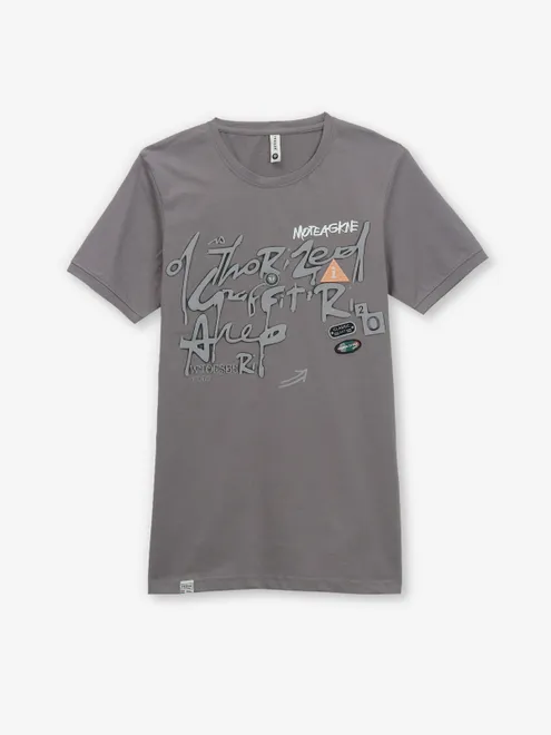 FREEZE cotton printed casual grey t-shirt