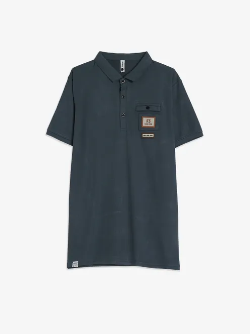 Freeze dark grey cotton plain t-shirt