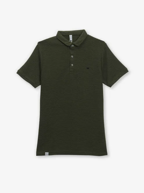 FREEZE green textured cotton t-shirt