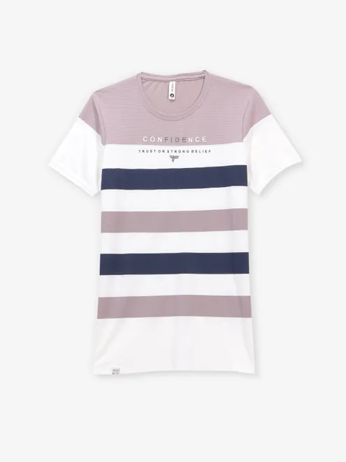 FREEZE multicolour stripe cotton t-shirt