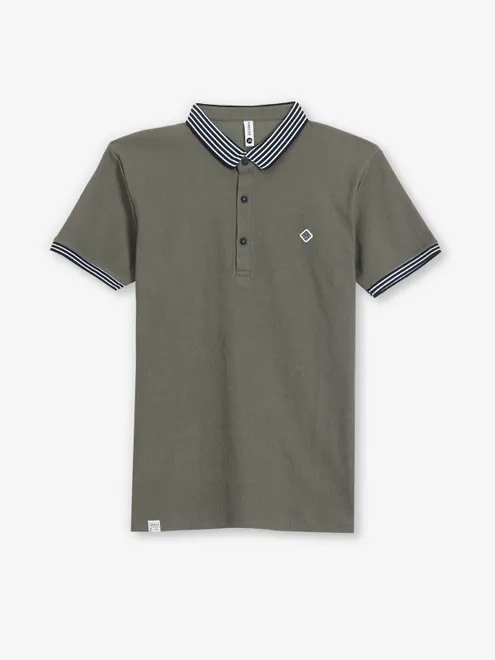 FREEZE olive plain cotton polo t-shirt